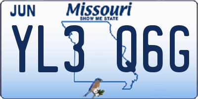MO license plate YL3Q6G