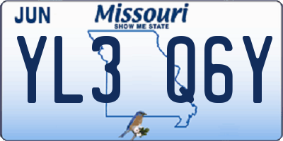 MO license plate YL3Q6Y