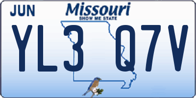 MO license plate YL3Q7V
