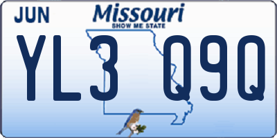 MO license plate YL3Q9Q
