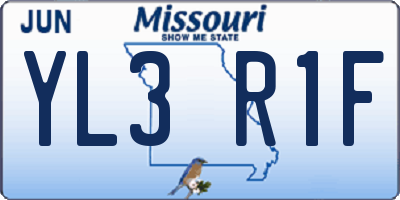 MO license plate YL3R1F