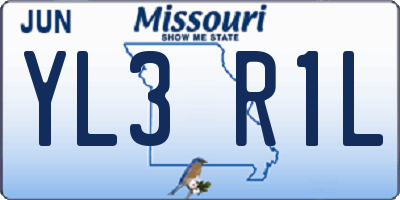 MO license plate YL3R1L