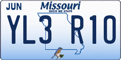 MO license plate YL3R1O