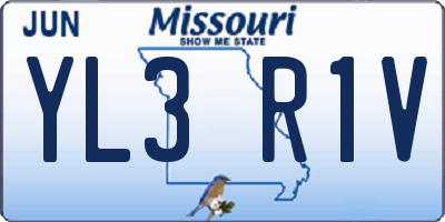 MO license plate YL3R1V