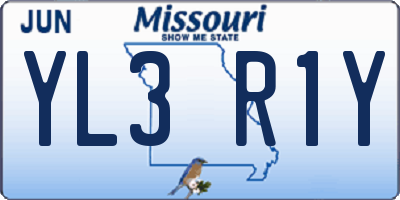 MO license plate YL3R1Y