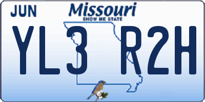 MO license plate YL3R2H
