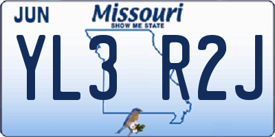 MO license plate YL3R2J