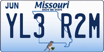 MO license plate YL3R2M