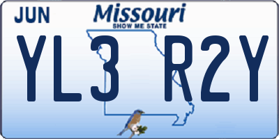 MO license plate YL3R2Y