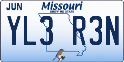 MO license plate YL3R3N
