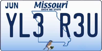 MO license plate YL3R3U
