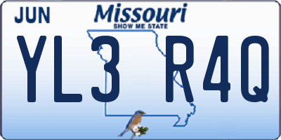 MO license plate YL3R4Q