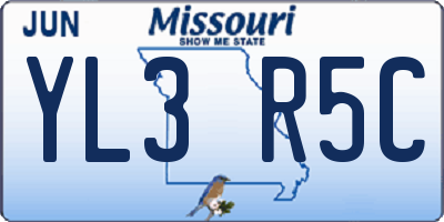 MO license plate YL3R5C