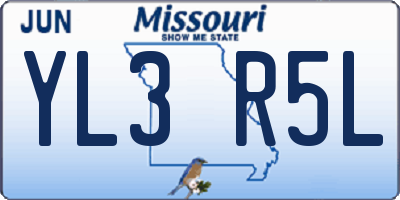 MO license plate YL3R5L