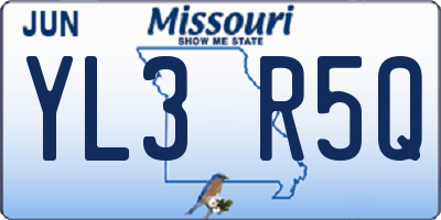 MO license plate YL3R5Q