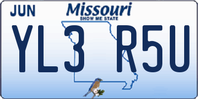 MO license plate YL3R5U