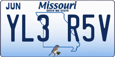 MO license plate YL3R5V