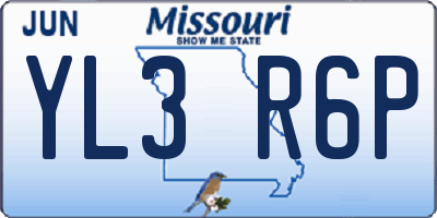 MO license plate YL3R6P