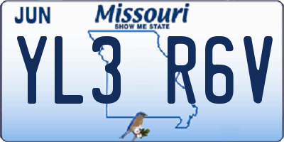 MO license plate YL3R6V
