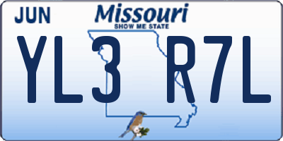 MO license plate YL3R7L