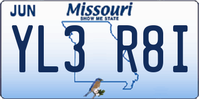 MO license plate YL3R8I