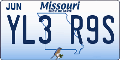 MO license plate YL3R9S