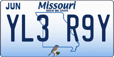MO license plate YL3R9Y