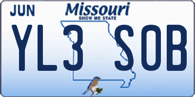 MO license plate YL3S0B