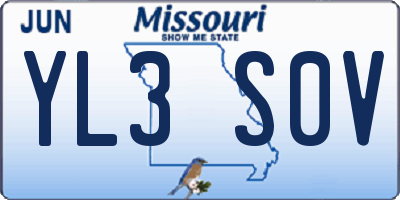 MO license plate YL3S0V