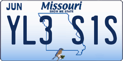 MO license plate YL3S1S