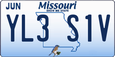 MO license plate YL3S1V