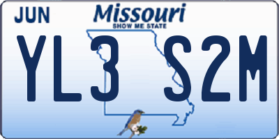 MO license plate YL3S2M