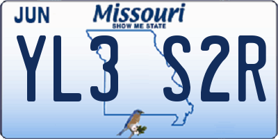MO license plate YL3S2R