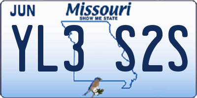 MO license plate YL3S2S