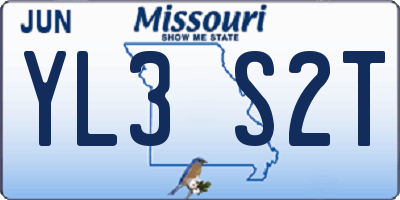 MO license plate YL3S2T