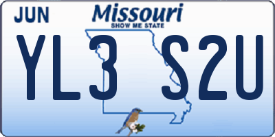 MO license plate YL3S2U