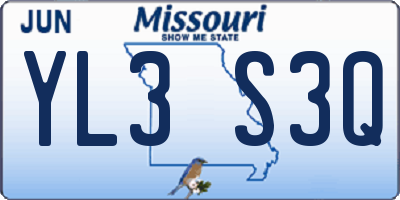 MO license plate YL3S3Q