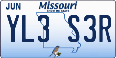 MO license plate YL3S3R