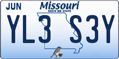 MO license plate YL3S3Y