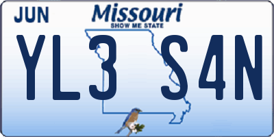 MO license plate YL3S4N