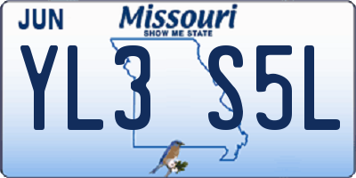 MO license plate YL3S5L