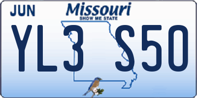MO license plate YL3S5O