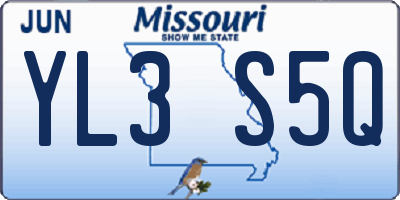MO license plate YL3S5Q