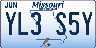 MO license plate YL3S5Y