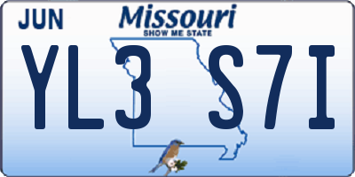 MO license plate YL3S7I