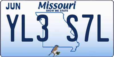 MO license plate YL3S7L