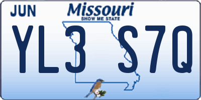 MO license plate YL3S7Q