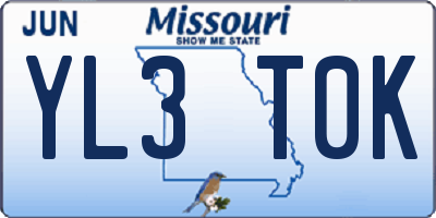 MO license plate YL3T0K