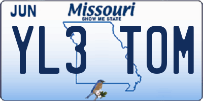 MO license plate YL3T0M