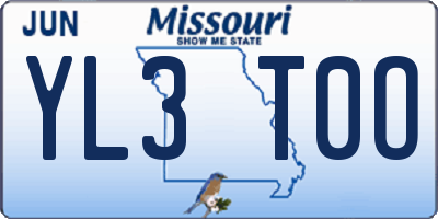 MO license plate YL3T0O